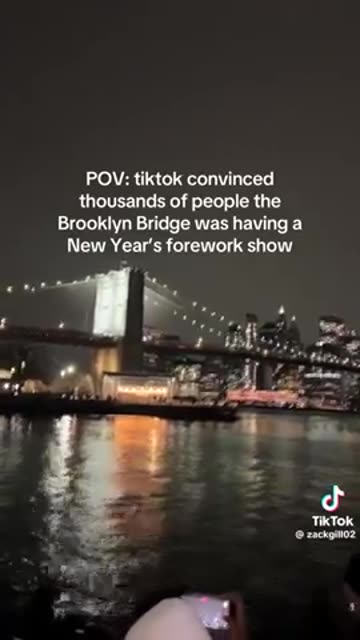 TikTok convinced thousands of retards the Brooklyn Bridge was having a New Year's forework show