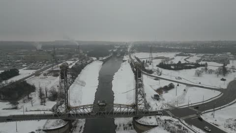 Allanburg Vertical Lift Bridge in Winter Welland Canal Thorold Ontario Canada 02 03 2025