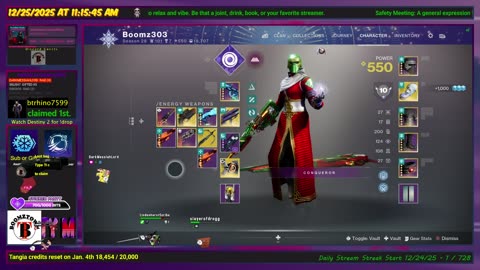 Destiny 2 - 12/25/25 Merry Christmas!!!! Not sure what is on the menu but let's get to it! | D2-18,981 hrs