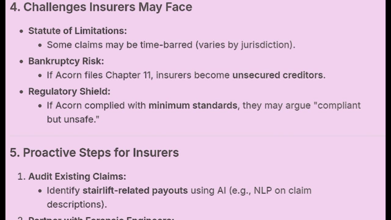 Are we really suing Acorn stairlift company for *every* trip, fall, and stubbed toe?
