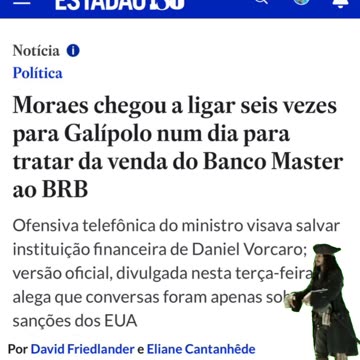 Nazista de Moraes ligou 6 vezes para o Galipolo pra tratar venda do banco Master.