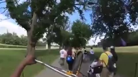 Negro Wheelie Rider Has No Respect for the Disabled