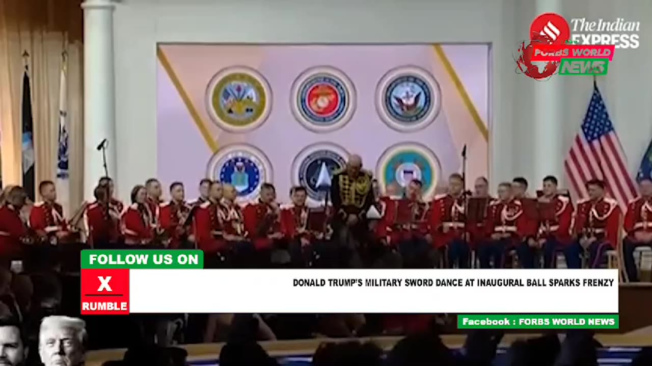 President Trump military sword dance at inaugural ball