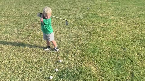 2 Year Old Practices His Swing After Daycare