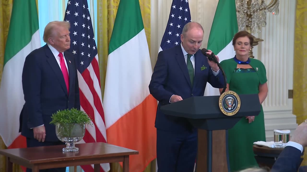 President Trump Participates in a St. Patrick's Day Reception with the Taoiseach of Ireland