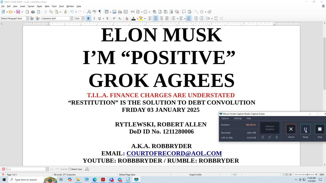 ELON MUSK I'M "POSITIVE" GROK AGREES ...