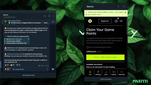O AIRDROP ELECTRA PASSA POR GRANDE ATUALIZAÇÃO! DÊ O CLAIM NOS PONTOS E CONECTE A SUA WALLET!