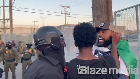 Earlier, Mexican protestor clashes with Antifa thugs at ICE Broadview