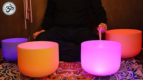 432 Hz Crystal Singing Bowls with Tubular Bells, Wipes out all Negative Energy, Healing Frequency