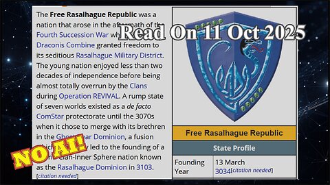 Free Rasalhague Republic (No AI) - 11 October 2025