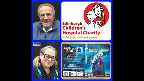 Christopher Lambert + Beatie Edney signed Highlander DVD for Edinburgh Children's Hospital Charity