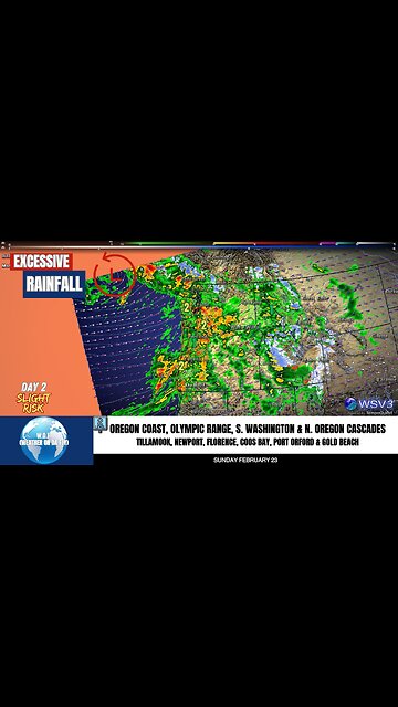 🌧️ Flash Flood Risk: Oregon Coast & Cascades Sunday! 2/22/25 #shorts #weather #floodwarning