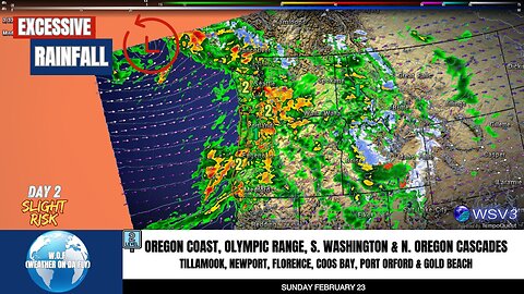 🌧️ Flash Flood Risk: Oregon Coast & Cascades Sunday! 2/22/25 #shorts #weather #floodwarning