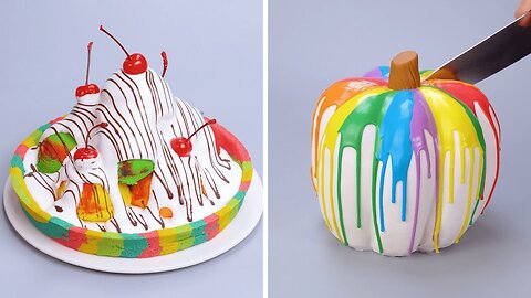 How To Make Rainbow Swirl Candy Cake Decorating #cake #shorts #satisfying #decorating