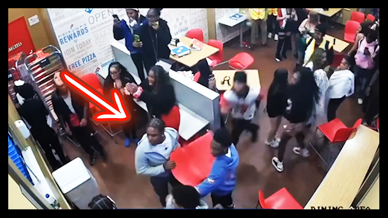 FIGHT At Dominos Leads To Chair Toss At Police Officer
