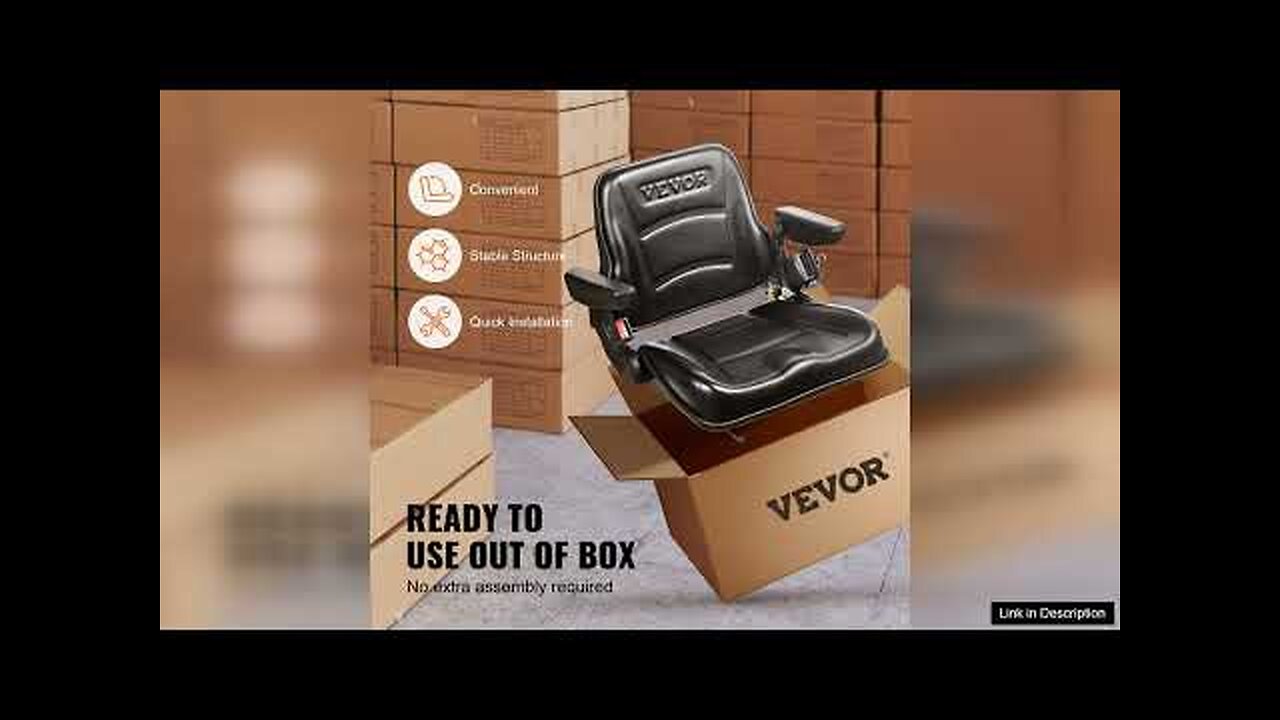 VEVOR Universal Forklift Seat Fold Down Tractor Seat with Adjustable Angle Back Review