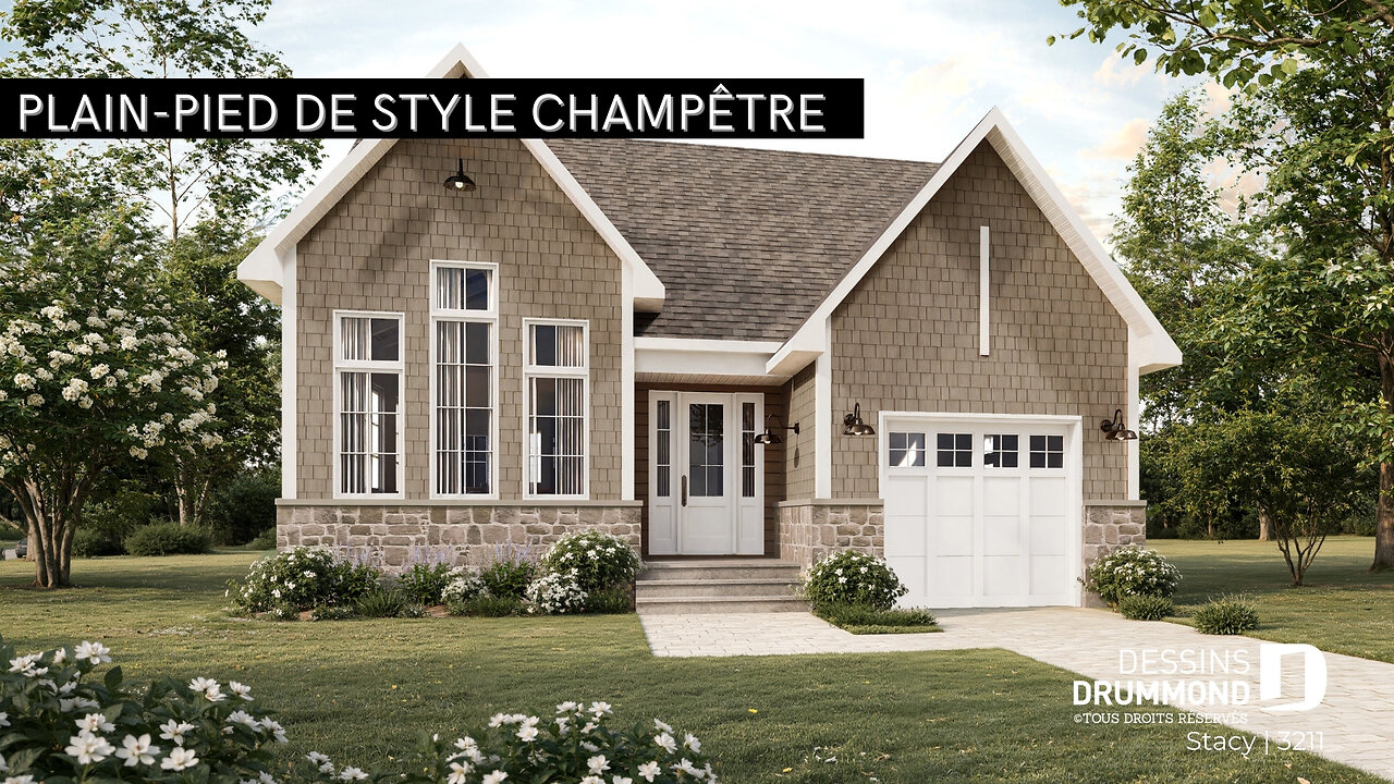 Visite 3D | Plan “Stacy” – Plan de maison d’inspiration champêtre | Dessins Drummond