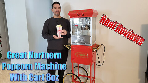 Great Northern Classic 8 Ounce Popcorn Machine With Cart 1 yr Real Review