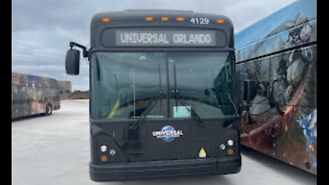 Universal Orlando's New Gillig Electric Buses On A Closed Road (South)