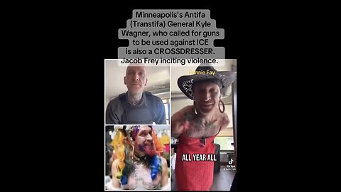 Crossdresser Antifa Kyle Wagner calls for violence against Ice (Transtifa)
