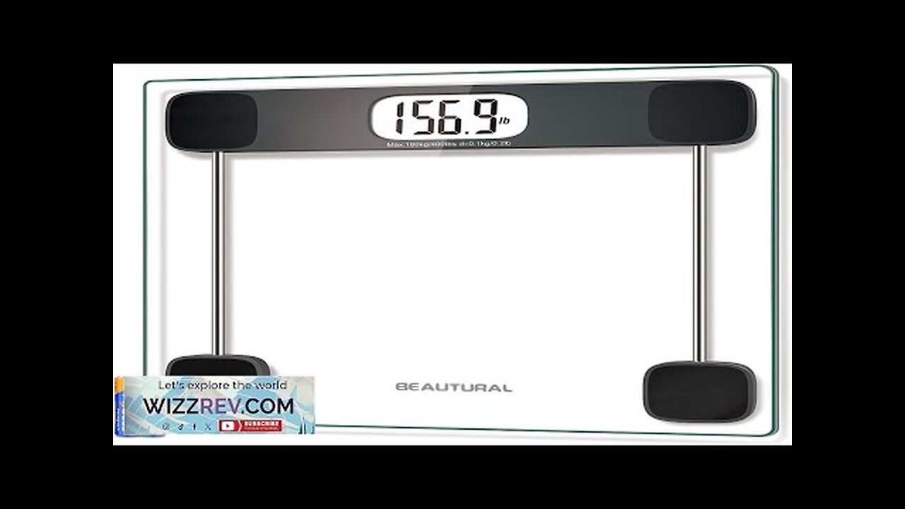 BEAUTURAL Digital Bathroom Scale for Body Weight LCD Display 400lb 4 AAA Review