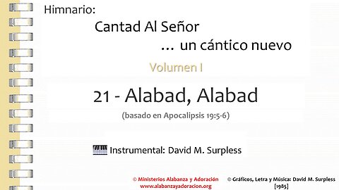 Himnario: Cantad al Señor...un cántico nuevo | Vol. 1 | 21 Alabad, Alabad (Instrumental)