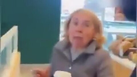 ✡️TRIGGERED - little jew granny loses it, assaults a man & goes to jail.. over the word palestine..