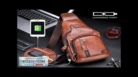 BULLCAPTAIN Mens Genuine Leather USB Charging Large Capacity Business Casual Chest Bag Review