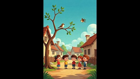 village 3d cartoon style