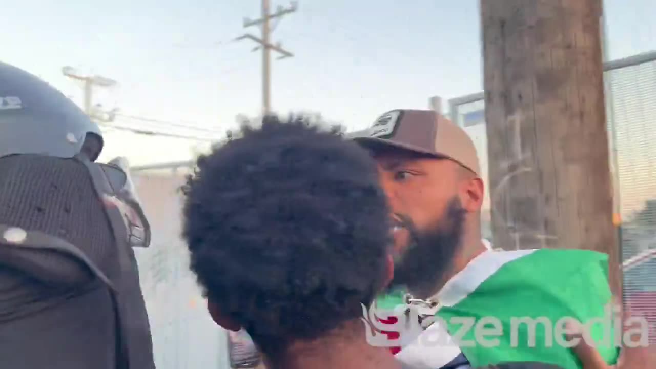 Earlier, Mexican protestor clashes with Antifa thugs at ICE Broadview 