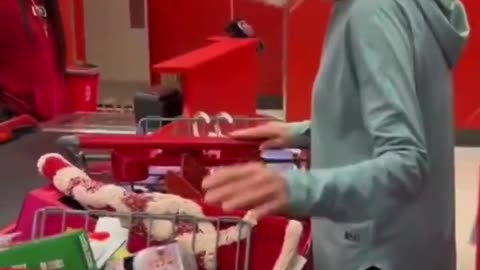 California woman fills up buggies at Target in protest of something