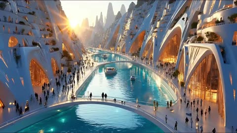 Futuristic Megacity 2120 | Sky High Highways, AI Supercars & Floating Gardens