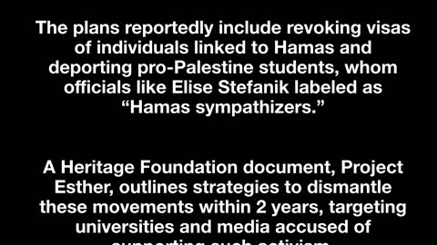 PRESIDENT TRUMP ADMINISTRATION PLANS TO DISMANTLE PRO-PALESTINE MOVEMENTS
