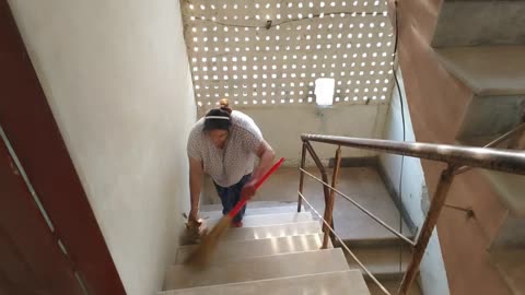 Room and stairs cleaning dusting vlog family