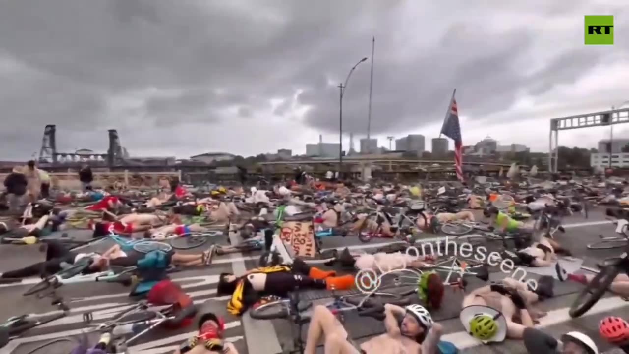 Traffic comes to a standstill as Portland overrun with a nude 'die-in