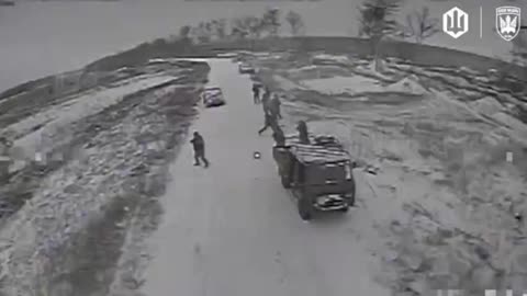 Russian Soldiers Diving in Every Direction To Avoid Incoming Drone