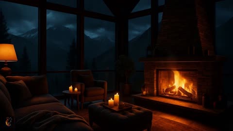 Cozy Autumn Lofi by the Fireplace 🔥 Relaxing Cabin Ambience for Study, Sleep & Focus