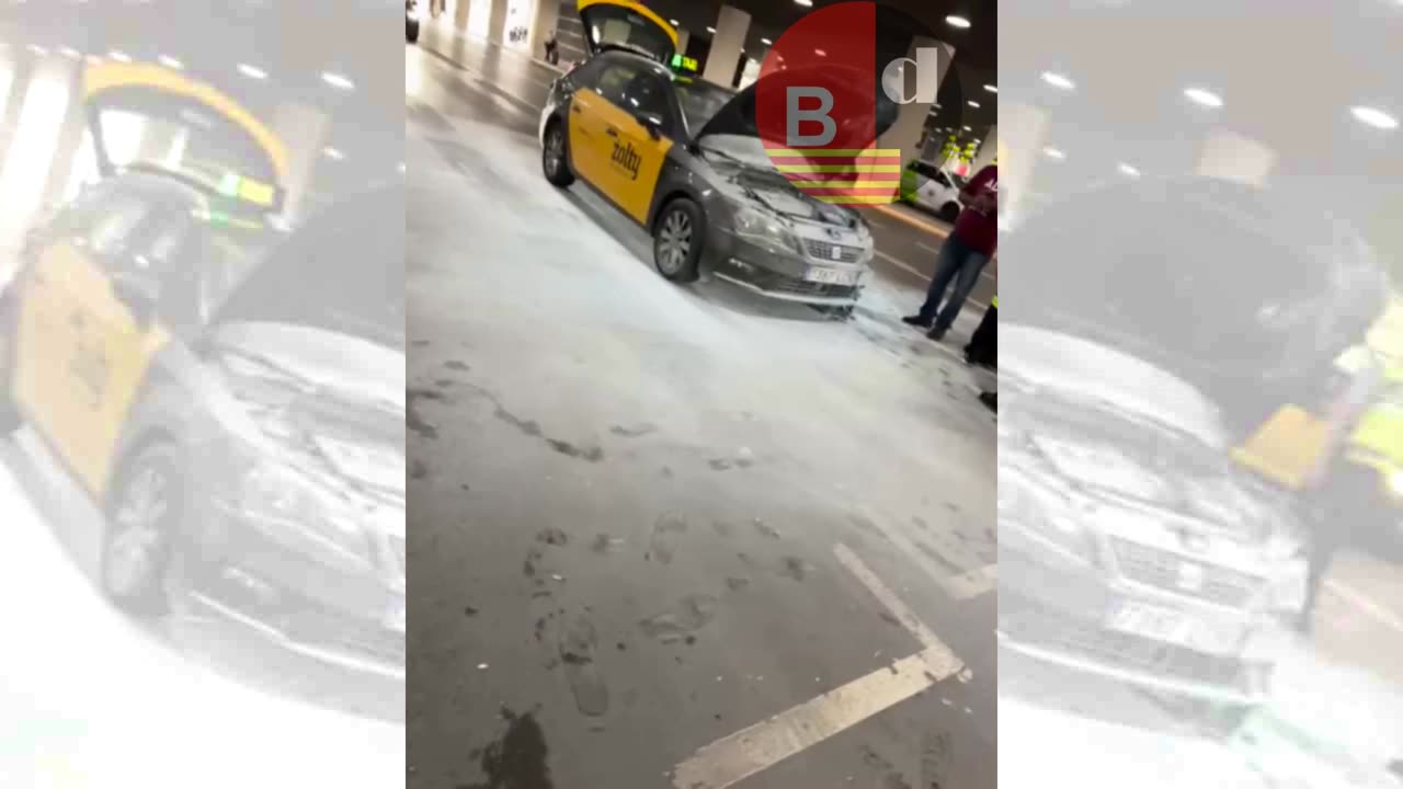 Se incendia un taxi en el aeropuerto y los extintores no funcionan