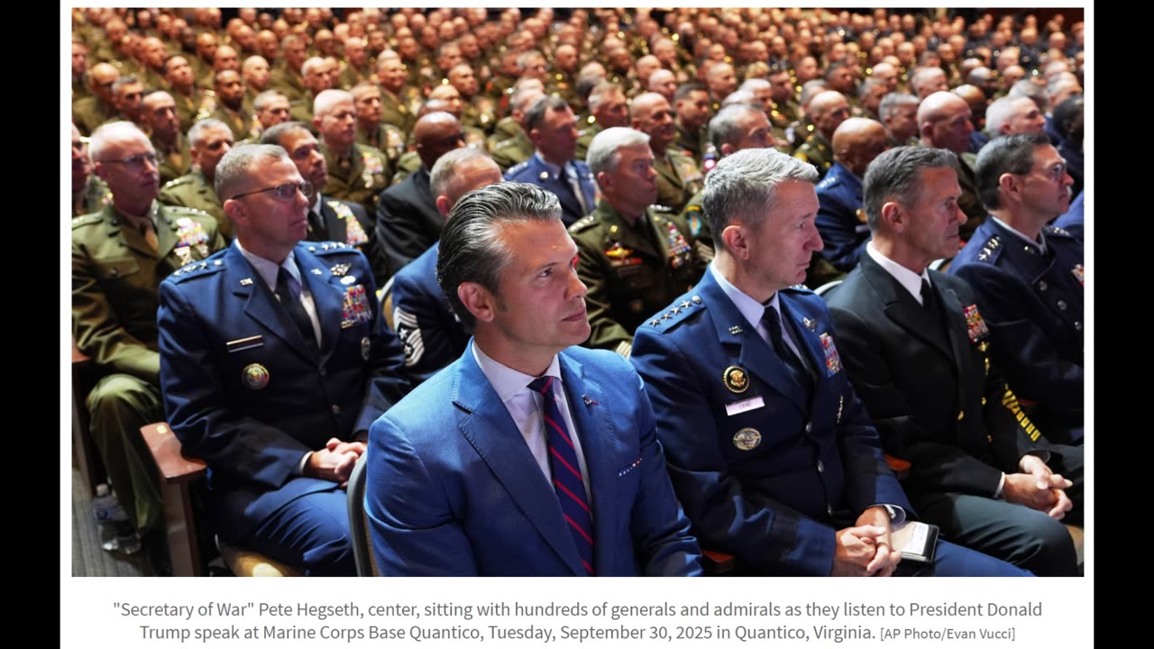 Quantico - Gathering of the US Generals - 30 Sept 2025