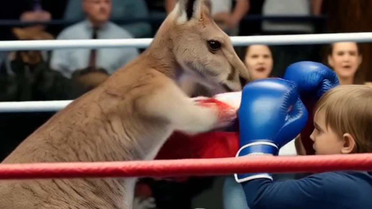 Don't miss this real fight between a brave kid and a boxing kangaroo!