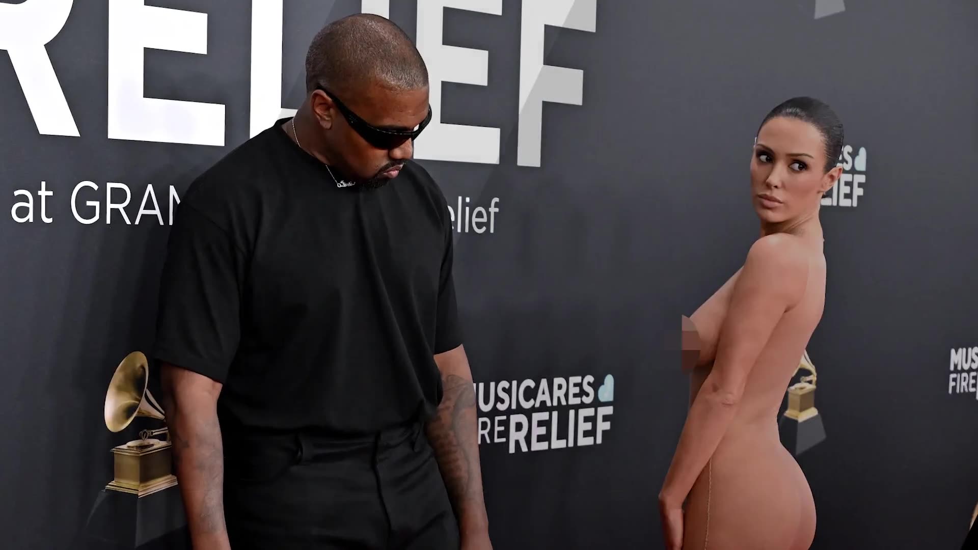 Here's what Kanye West said to wife Bianca Censori during nude Grammys 2025 red carpet appearance