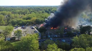 Shocking drone footage shows entire Grand Blanc Mormon Church building engulfed