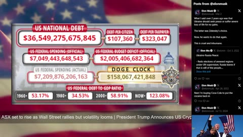 DOGE Live US Debt Clock and Live News & X Posts