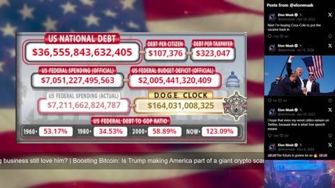 DOGE Live US Debt Clock and Live News & X Posts