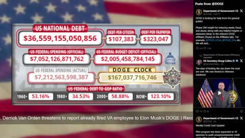 DOGE Live US Debt Clock and Live News & X Posts