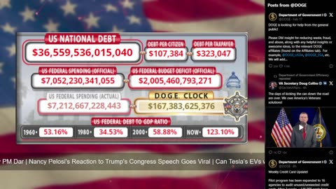 DOGE Live US Debt Clock and Live News & X Posts