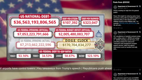 DOGE Live US Debt Clock and Live News & X Posts