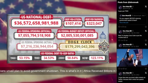 DOGE Live US Debt Clock and Live News & X Posts