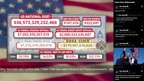 DOGE Live US Debt Clock and Live News & X Posts