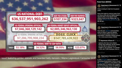 DOGE Live US Debt Clock and Live News & X Posts